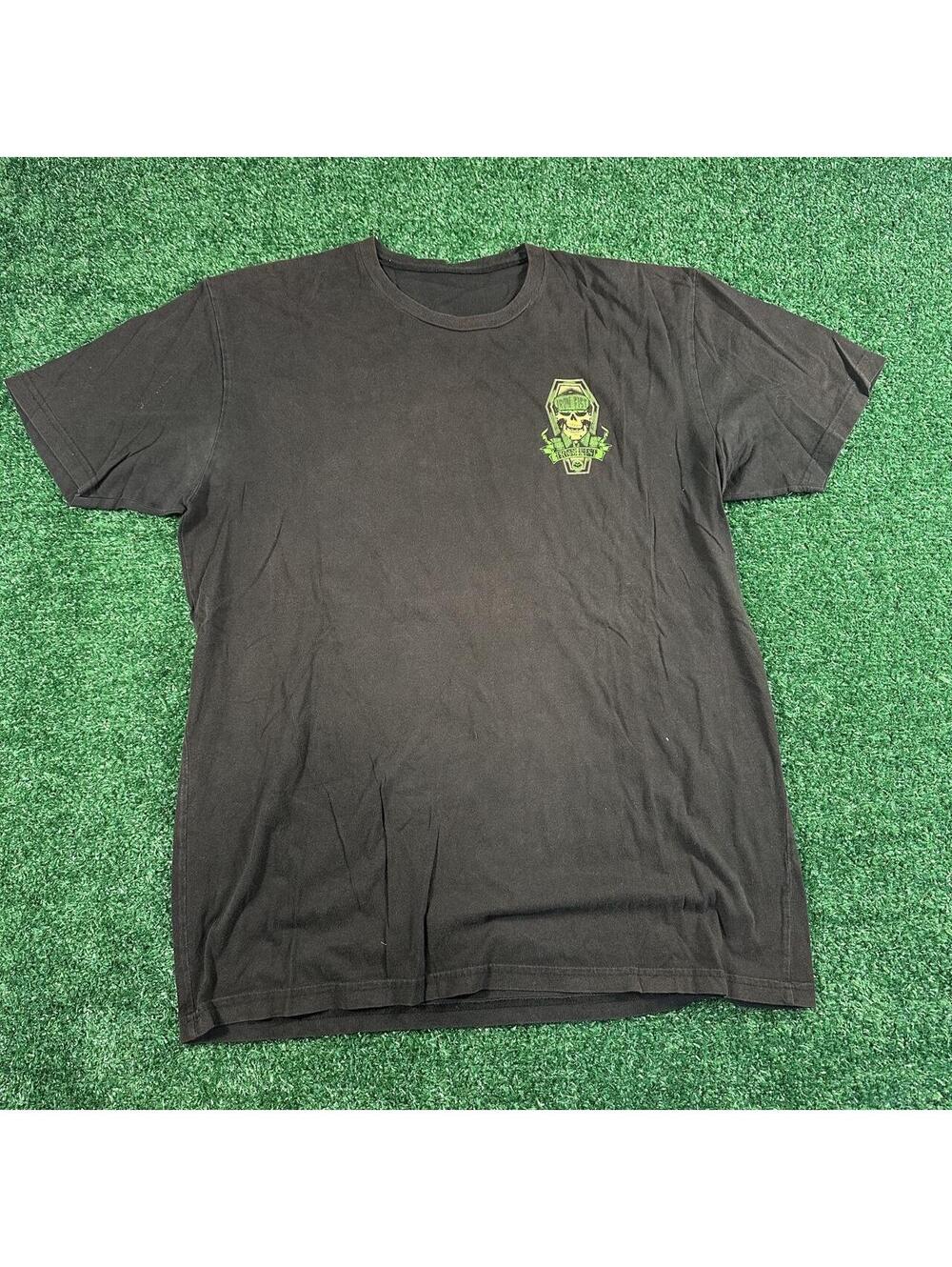Iron Fist black and green skull short sleeve shirt tee Americana skater large